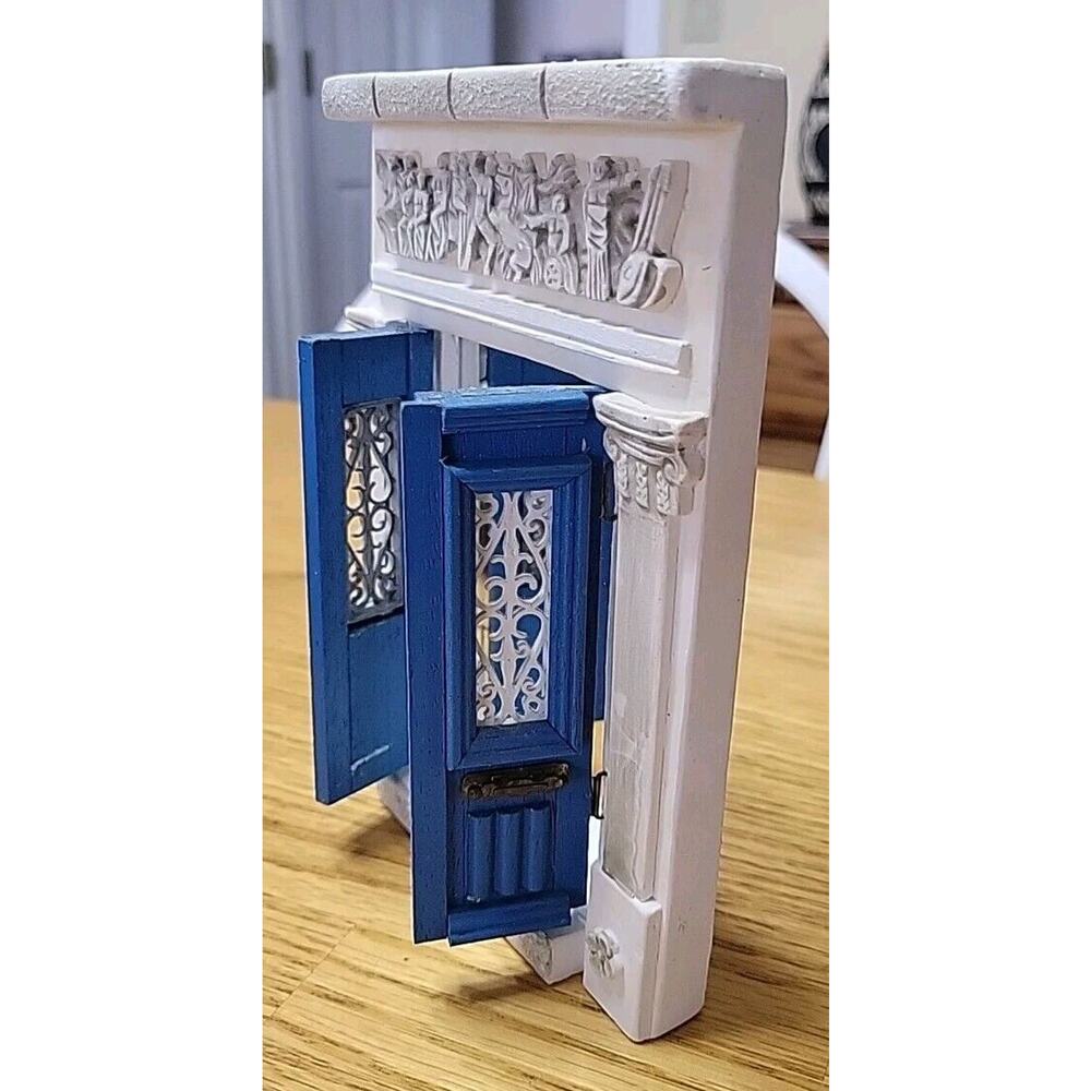 Vintage Greece Santorini Blue Door Ornamental Wall Plaque Ceramic Handcrafted - Picture 3 of 9